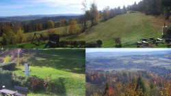 Sdružený snímek okolí chaty Myslivna