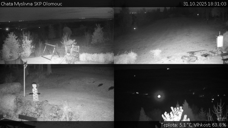 Chata Myslivna SKP Olomouc - Sdružený snímek okolí chaty Myslivna - 31.10.2025 v 18:31 Chata Myslivna SKP Olomouc - Sdružený snímek okolí chaty Myslivna - 31.10.2025 v 18:31