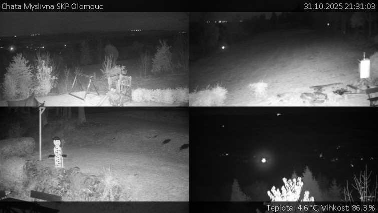 Chata Myslivna SKP Olomouc - Sdružený snímek okolí chaty Myslivna - 31.10.2025 v 21:31 Chata Myslivna SKP Olomouc - Sdružený snímek okolí chaty Myslivna - 31.10.2025 v 21:31