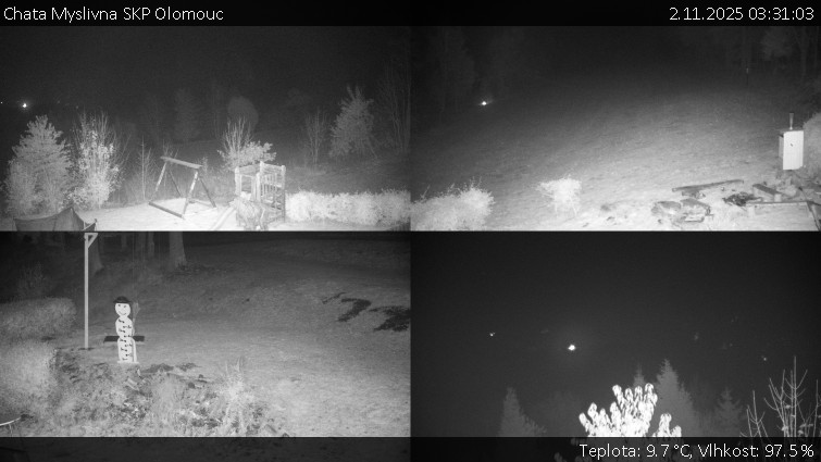 Chata Myslivna SKP Olomouc - Sdružený snímek okolí chaty Myslivna - 2.11.2025 v 03:31 Chata Myslivna SKP Olomouc - Sdružený snímek okolí chaty Myslivna - 2.11.2025 v 03:31