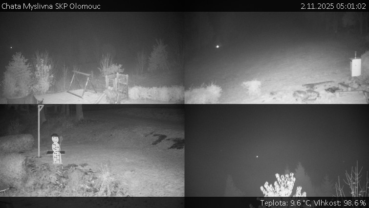 Chata Myslivna SKP Olomouc - Sdružený snímek okolí chaty Myslivna - 2.11.2025 v 05:01 Chata Myslivna SKP Olomouc - Sdružený snímek okolí chaty Myslivna - 2.11.2025 v 05:01