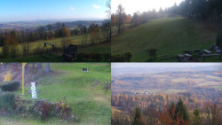 Sdružený snímek okolí chaty Myslivna