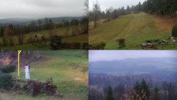 Sdružený snímek okolí chaty Myslivna