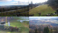 Sdružený snímek okolí chaty Myslivna