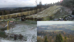 Sdružený snímek okolí chaty Myslivna