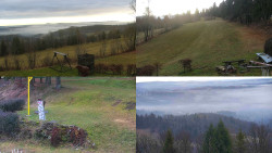 Sdružený snímek okolí chaty Myslivna