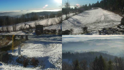 Sdružený snímek okolí chaty Myslivna