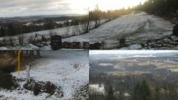 Sdružený snímek okolí chaty Myslivna