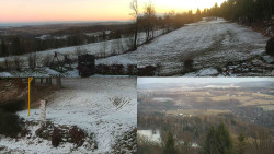 Sdružený snímek okolí chaty Myslivna