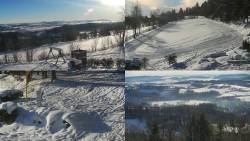 Sdružený snímek okolí chaty Myslivna