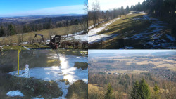 Sdružený snímek okolí chaty Myslivna