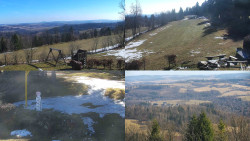 Sdružený snímek okolí chaty Myslivna