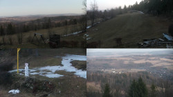 Sdružený snímek okolí chaty Myslivna