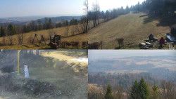 Sdružený snímek okolí chaty Myslivna