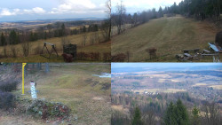 Sdružený snímek okolí chaty Myslivna