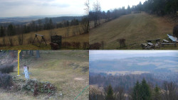 Sdružený snímek okolí chaty Myslivna