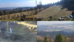 Sdružený snímek okolí chaty Myslivna