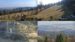 Sdružený snímek okolí chaty Myslivna