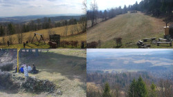 Sdružený snímek okolí chaty Myslivna