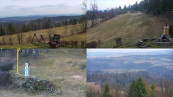 Sdružený snímek okolí chaty Myslivna