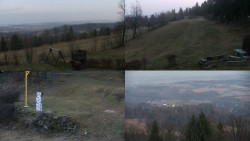 Sdružený snímek okolí chaty Myslivna