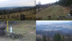 Sdružený snímek okolí chaty Myslivna