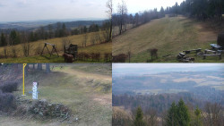 Sdružený snímek okolí chaty Myslivna