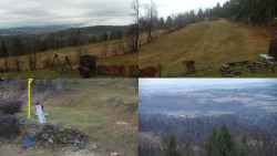 Sdružený snímek okolí chaty Myslivna