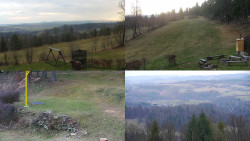 Sdružený snímek okolí chaty Myslivna