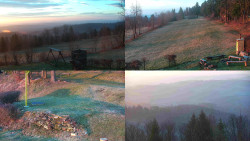 Sdružený snímek okolí chaty Myslivna