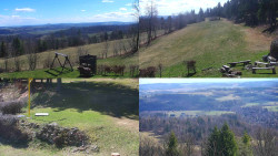 Sdružený snímek okolí chaty Myslivna