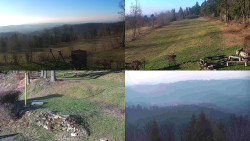 Sdružený snímek okolí chaty Myslivna