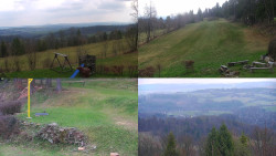 Sdružený snímek okolí chaty Myslivna