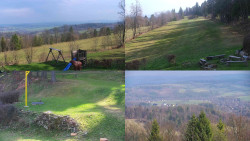 Sdružený snímek okolí chaty Myslivna