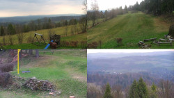 Sdružený snímek okolí chaty Myslivna