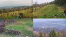 Sdružený snímek okolí chaty Myslivna