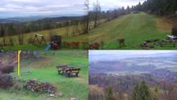 Sdružený snímek okolí chaty Myslivna