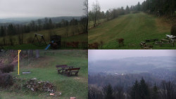 Sdružený snímek okolí chaty Myslivna