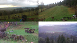 Sdružený snímek okolí chaty Myslivna