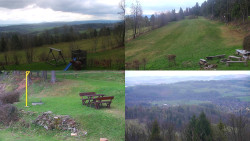 Sdružený snímek okolí chaty Myslivna