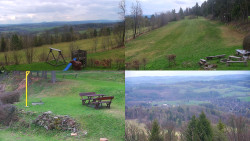 Sdružený snímek okolí chaty Myslivna