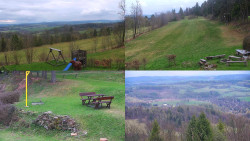 Sdružený snímek okolí chaty Myslivna