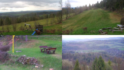 Sdružený snímek okolí chaty Myslivna