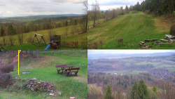 Sdružený snímek okolí chaty Myslivna