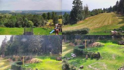 Composite photo of the surroundings of the Myslivna cabin