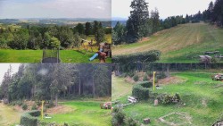 Composite photo of the surroundings of the Myslivna cabin