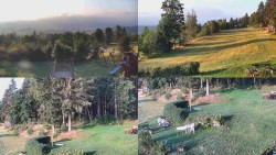 Composite photo of the surroundings of the Myslivna cabin