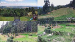 Kompositfoto der Umgebung der Myslivna-Hütte