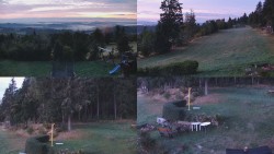 Kompositfoto der Umgebung der Myslivna-Hütte