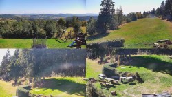 Composite photo of the surroundings of the Myslivna cabin